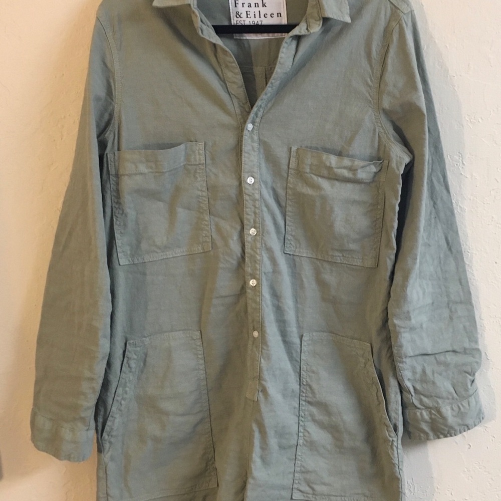 Frank & Eileen Ireland Long Sleeve Playsuit Flax Cotton Romper Size Large - Picture 3 of 15